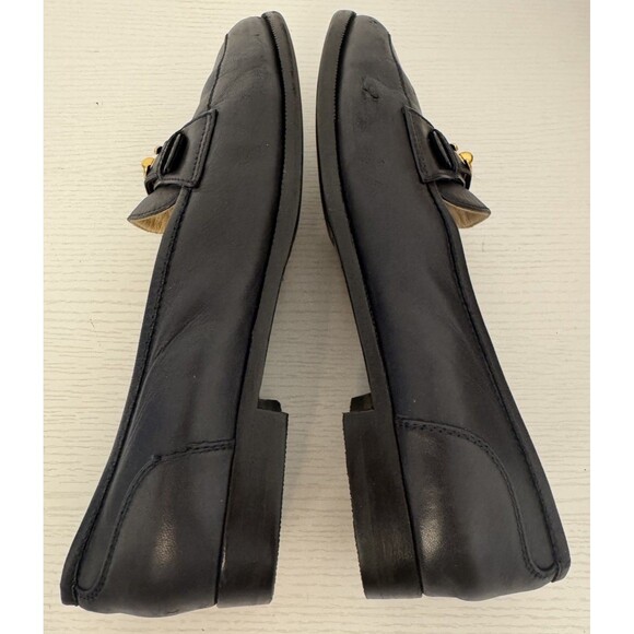 CHANEL Vintage Archival Gold Turnlock Classic Black Leather Loafers Shoes EU38 - Picture 7 of 12